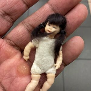 Heidi Ott Dollhouse miniature 1:12 Scale  2" Nude Doll Body Pony Tails Dark eyes